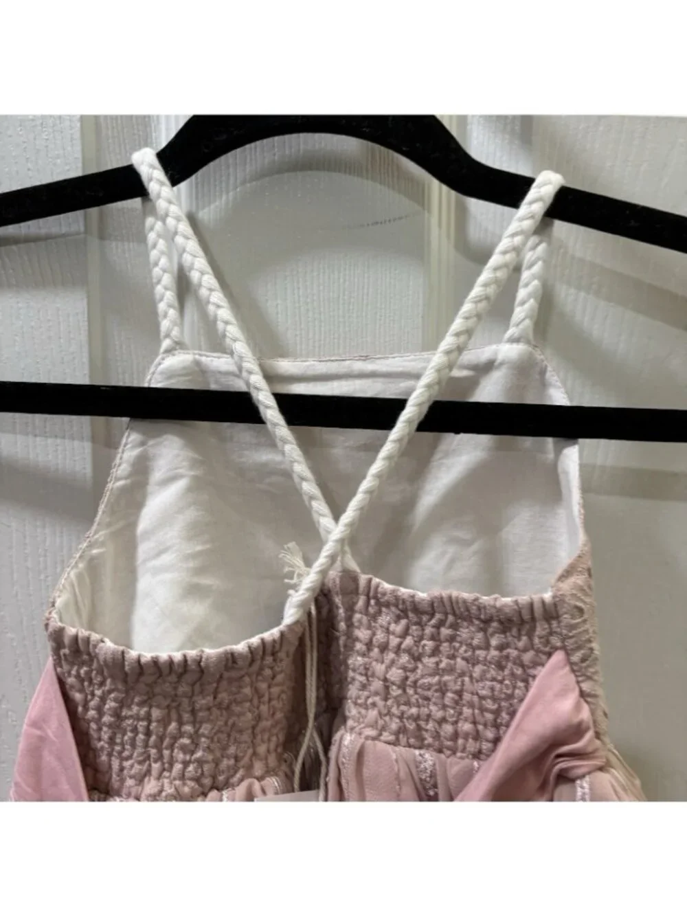 Love And Grow Pink Layered Dress Smocking Back Bow Tie Size 4T